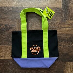 Trader Joe's Limited Edition Halloween Multicolor Mini Canvas Tote Bag NWT